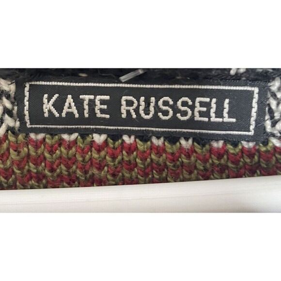 Kate Russell Women's M L Sweater Geometric Kawaii Button front Cardigan - Picture 4 of 8